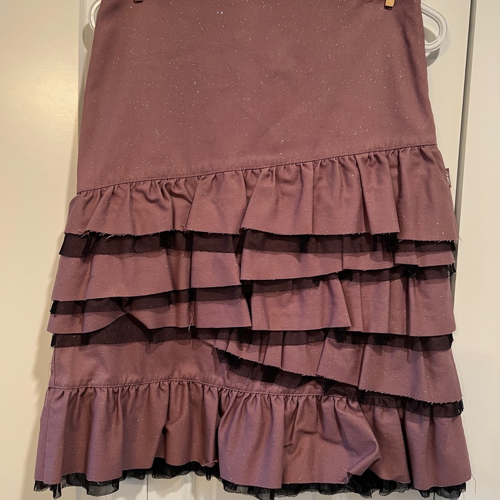 Elegant Mauve Ruffled Skirt
